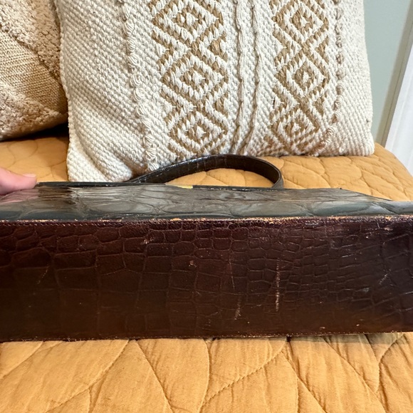 Antique French Crocodile Clutch - Picture 4 of 4